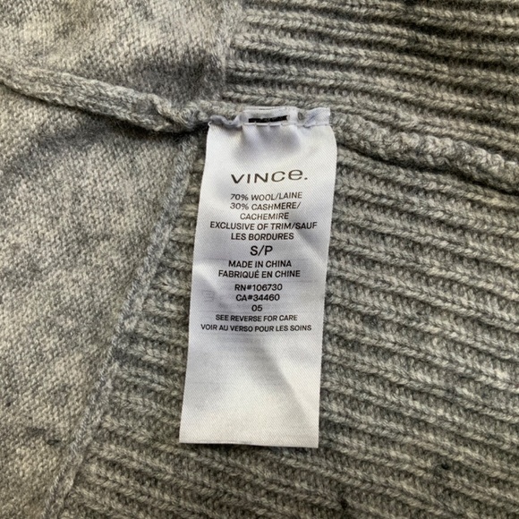 Vince Wool and Cashmere Open Front Shawl Collar Cardigan size small - Picture 11 of 11